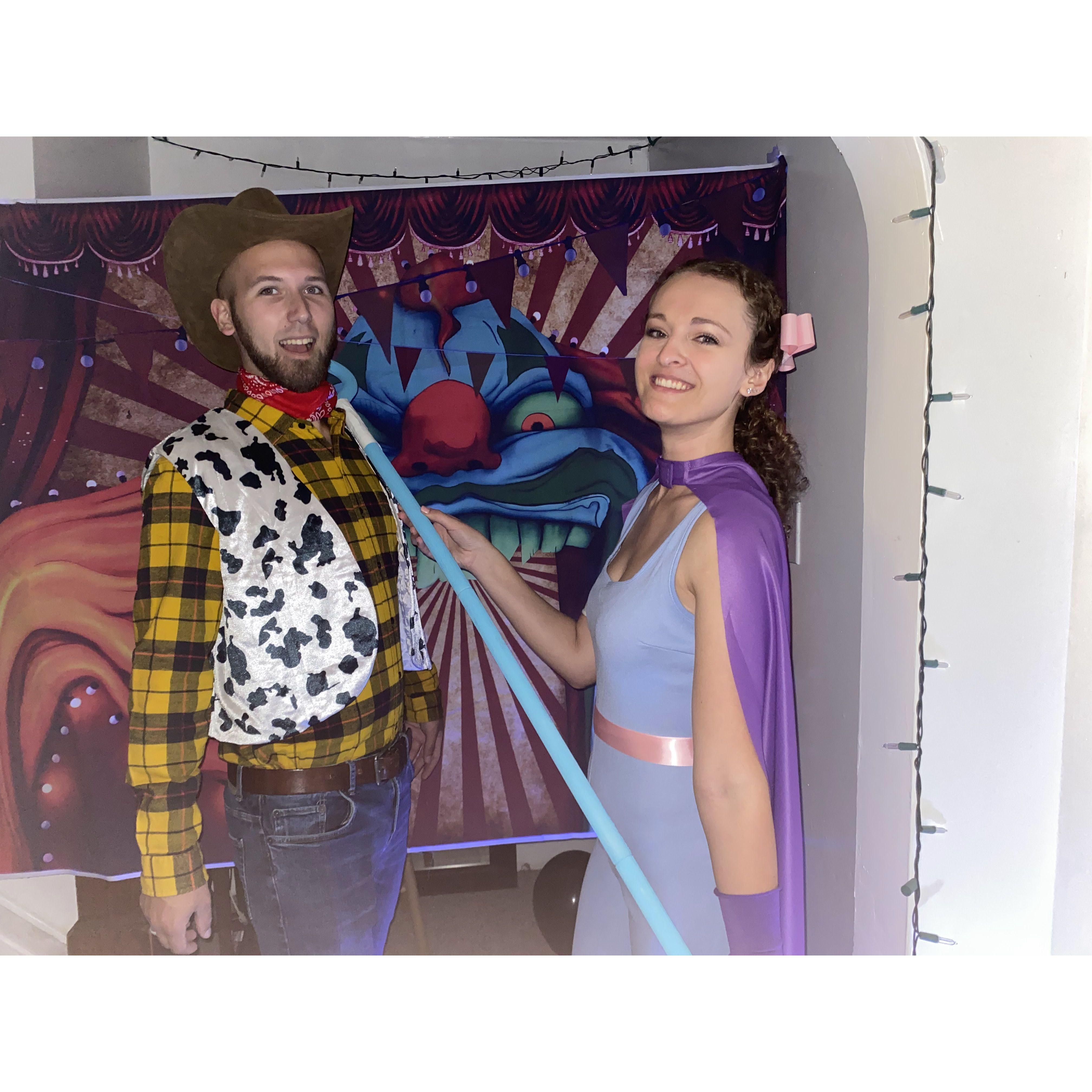 Our third couple's Halloween costume- Woody & Bo Peep
