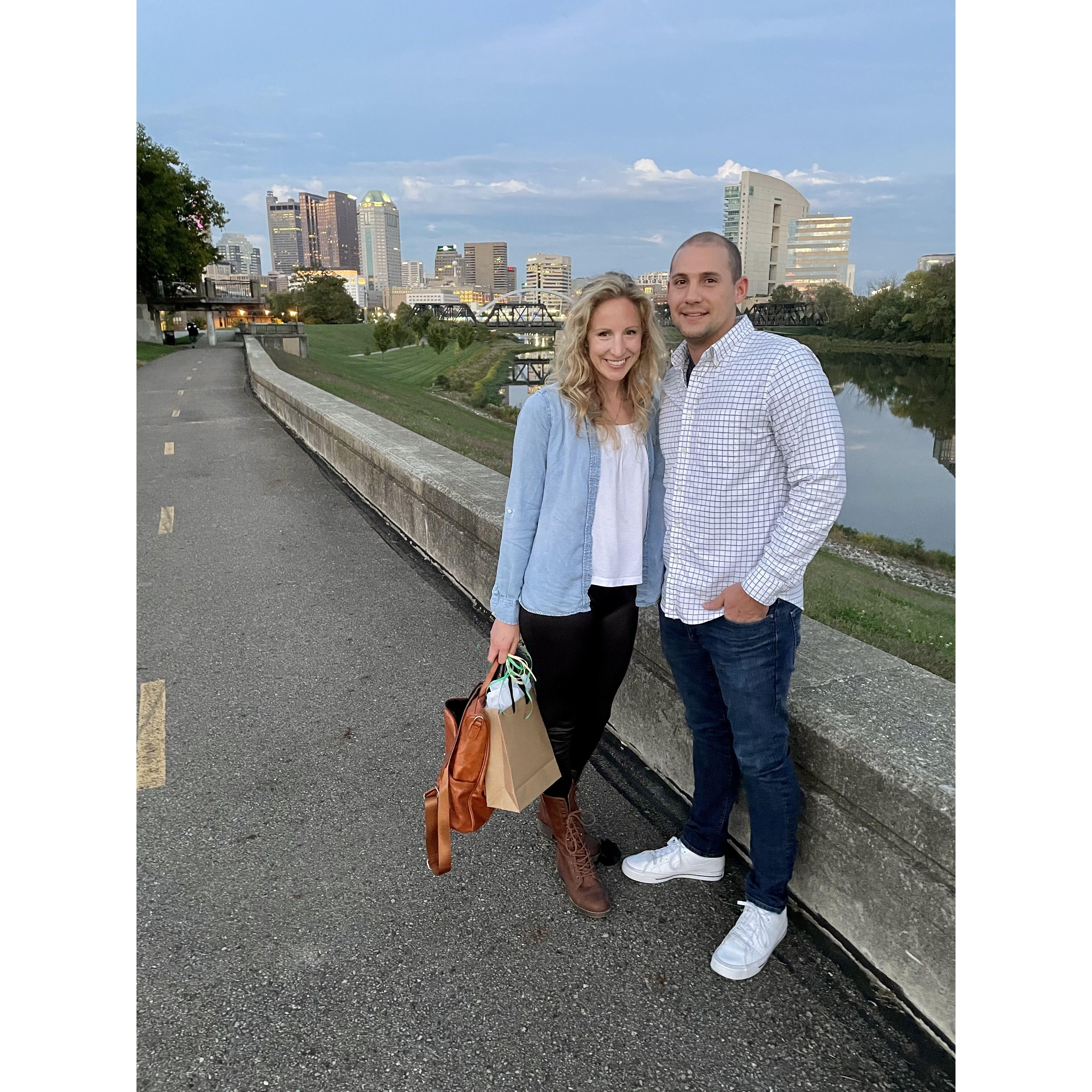This was our first picture together! We went to meet up with some friends in downtown Columbus.
