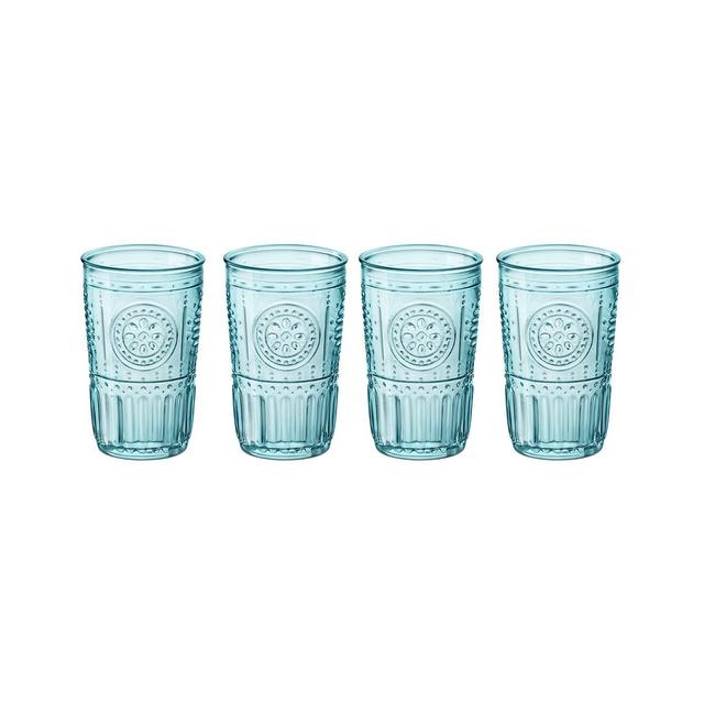 Bormioli Rocco Light Blue Romantic Water Glasses, Set of 4