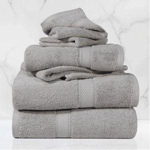 Egyptian Cotton 6-piece towel set – Plush & Heavyweight (silver)