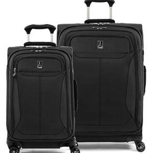 Travelpro Tourlite Softside 2-Piece Set, Expandable Luggage, 4 Spinner Wheels, Lightweight Suitcase, 21" Carry-On, 25" Checked Medium, Black