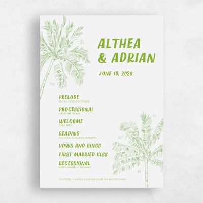 Apple, Green Wedding Program - Ocaso