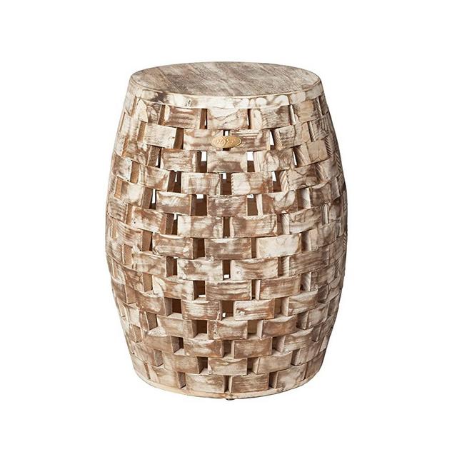 Patio Sense 62419 Maya Oval Garden Stool, Natural