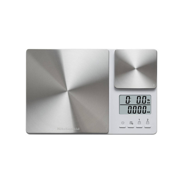 KitchenAid 11lb Dual Platform Kitchen Digital Food Scale Silver
