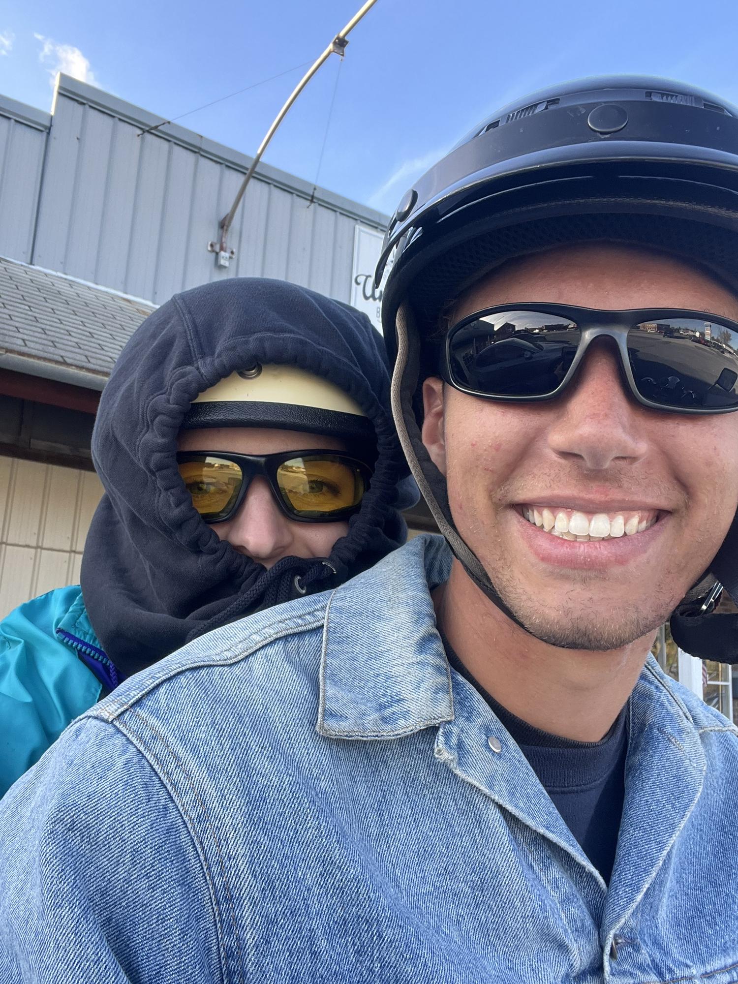 Trent and I on his motorcycle!