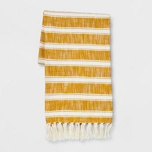 Yellow Cotton Woven Stripe Throw Blanket 50"X60" - Threshold™