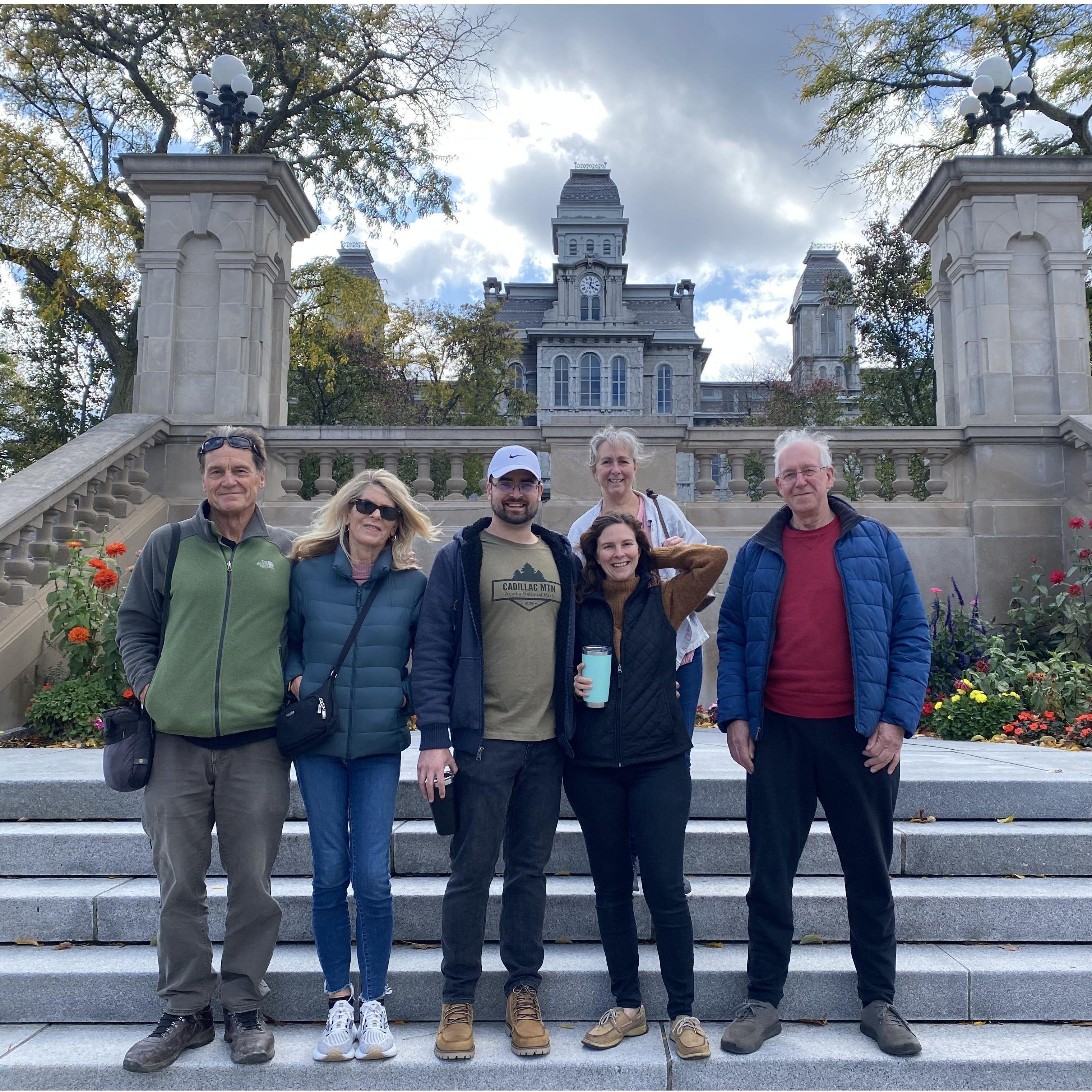 Phil, Susie, Austin, Marie, Eileen, and Bryn at Syracuse University