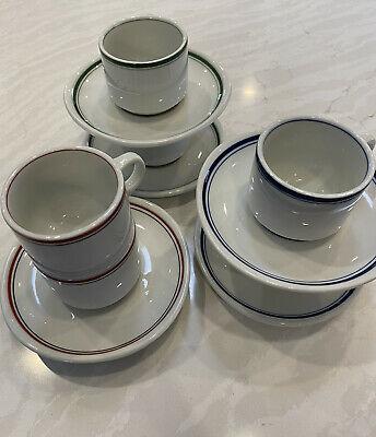 Pullivuyt French Porcelain Bistro Set Of Six Demitasse Cups And Saucers