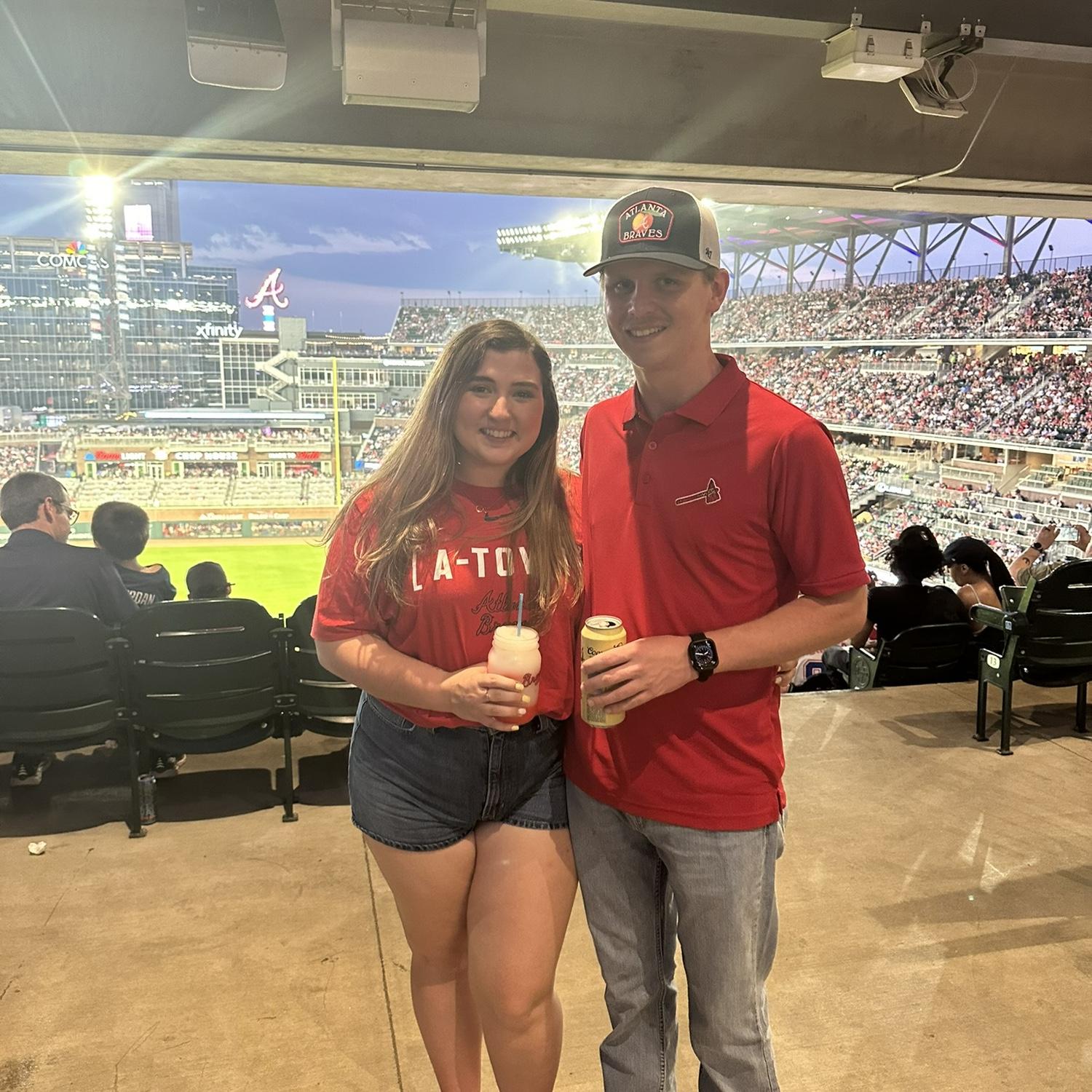 Our first photo together! After this game, Mason asked me to be his girlfriend 🥹