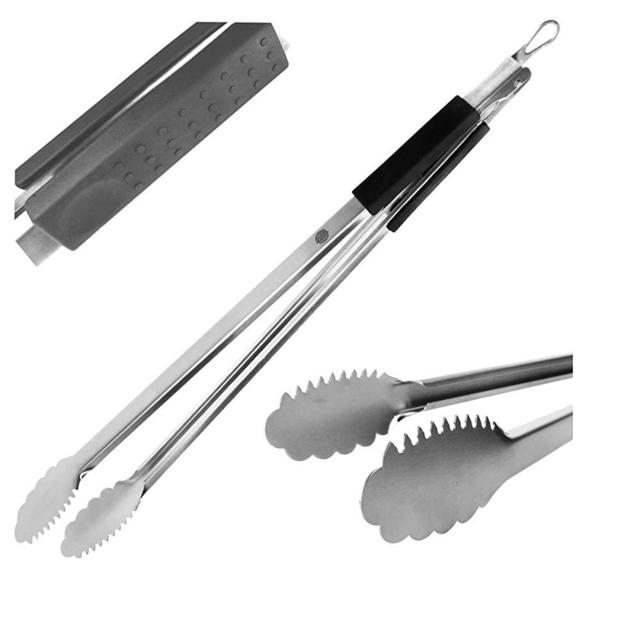 Super Long (24 Inch) Stainless Steel Tongs for Grilling - Heavy Duty Metal BBQ Utensil, Gas & Charcoal Barbecue Cooking, Chelf Kitchen Food Serving Grill Tools Silicone Handle Meat Grabbing & Frying