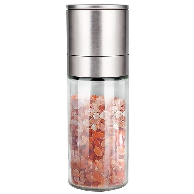 Gulex® Salt Grinder Pepper Mill, Refillable, Adjustable Coarseness Black Pepper Grinder, Stainless Steel Sea Salt Shaker with Ceramic Rotor(Seasoning not included)
