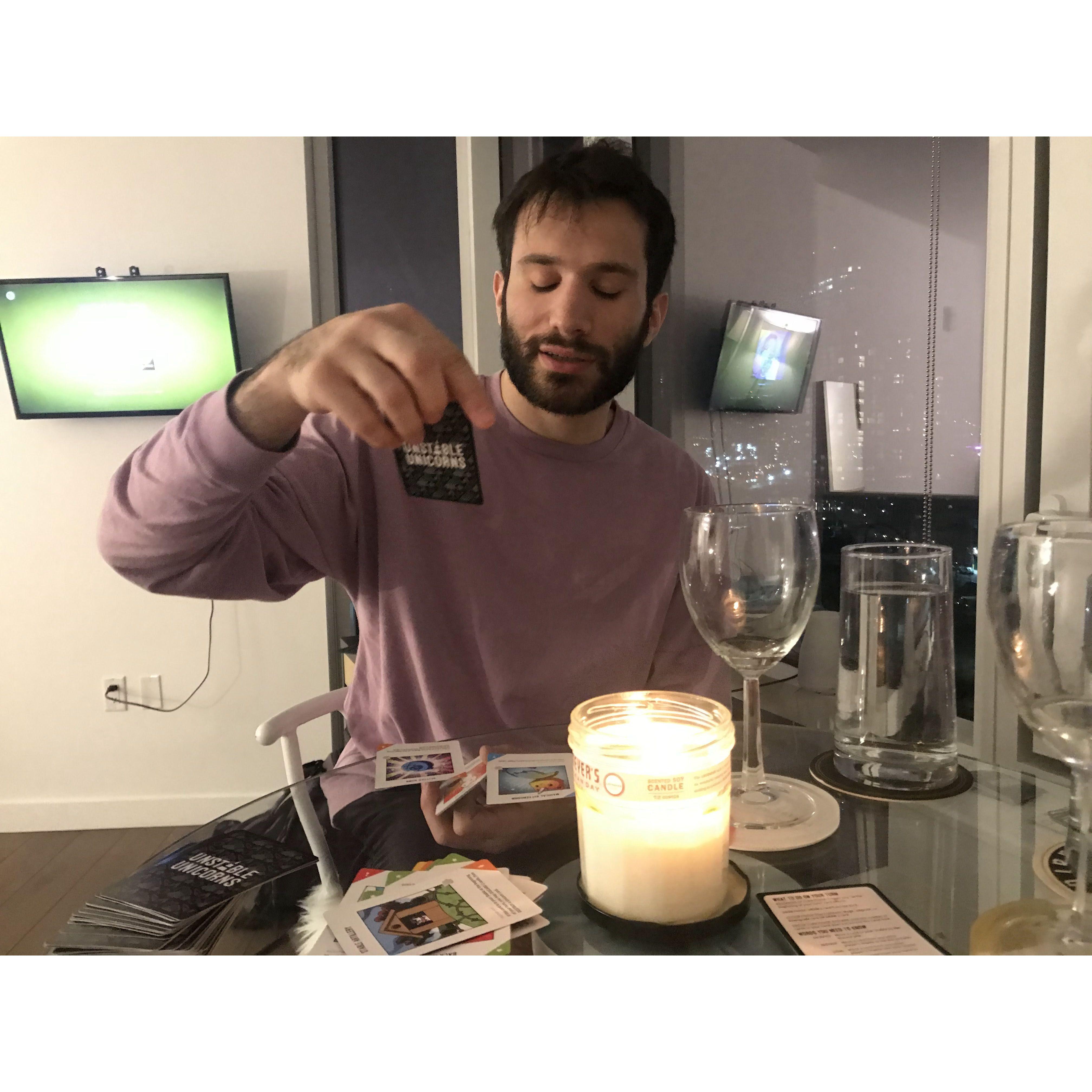 The first time we played unicorns, before we taught everyone who let us