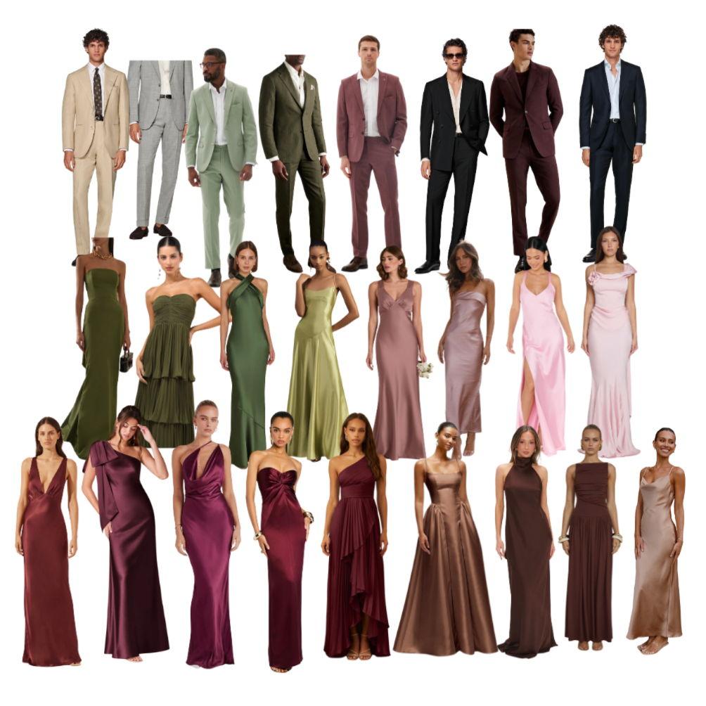 Men are more than welcome to wear black or navy as well!