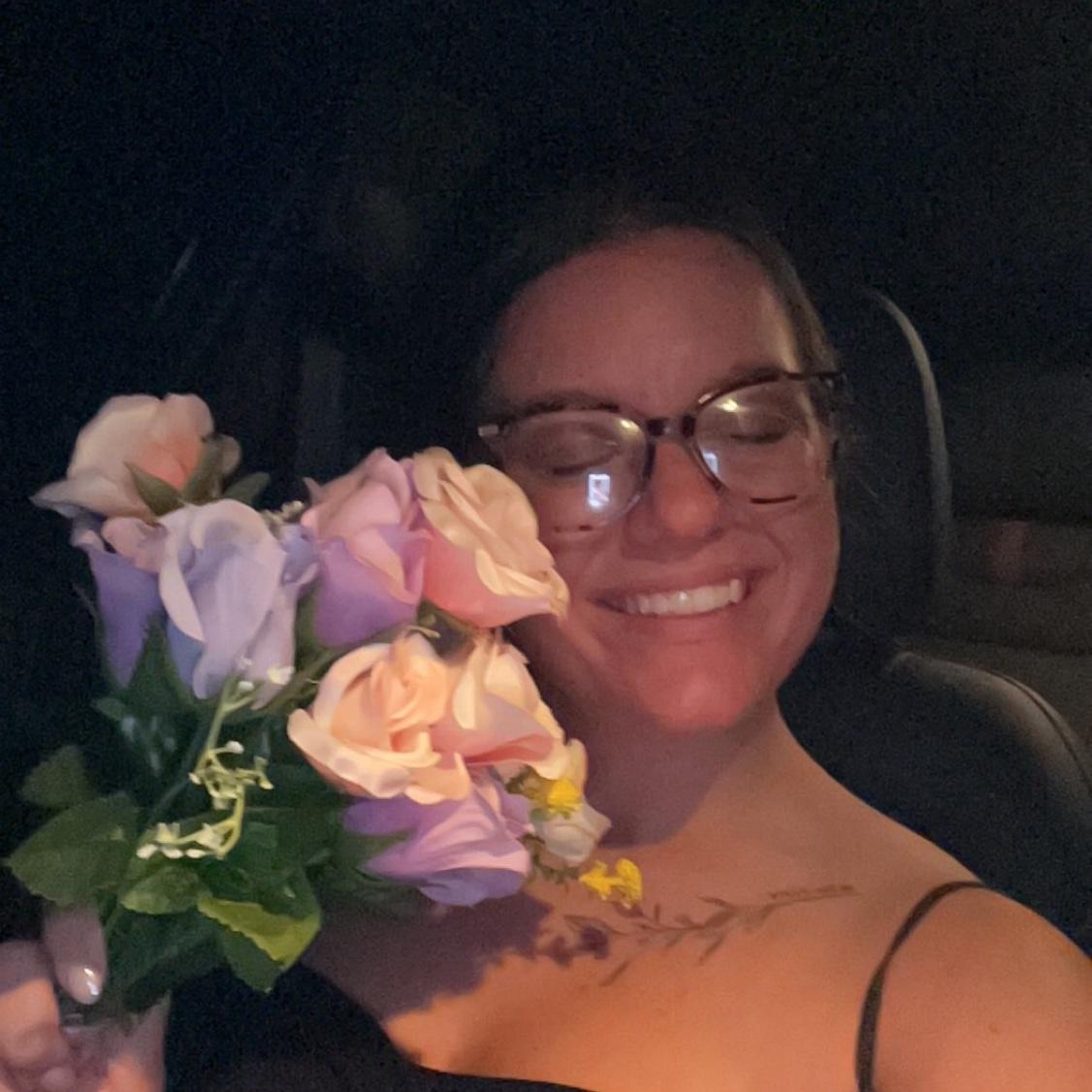 Was given the bouquet at Zach's dads wedding because everyone around us was praying for the proposal to happen soon lol!