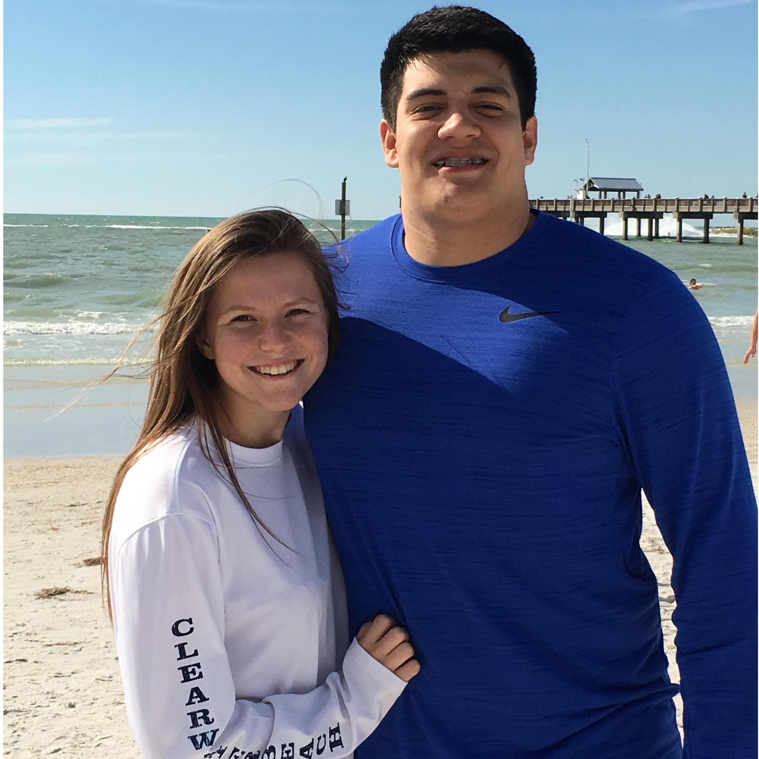 First vacation together and first time Nate saw the beach