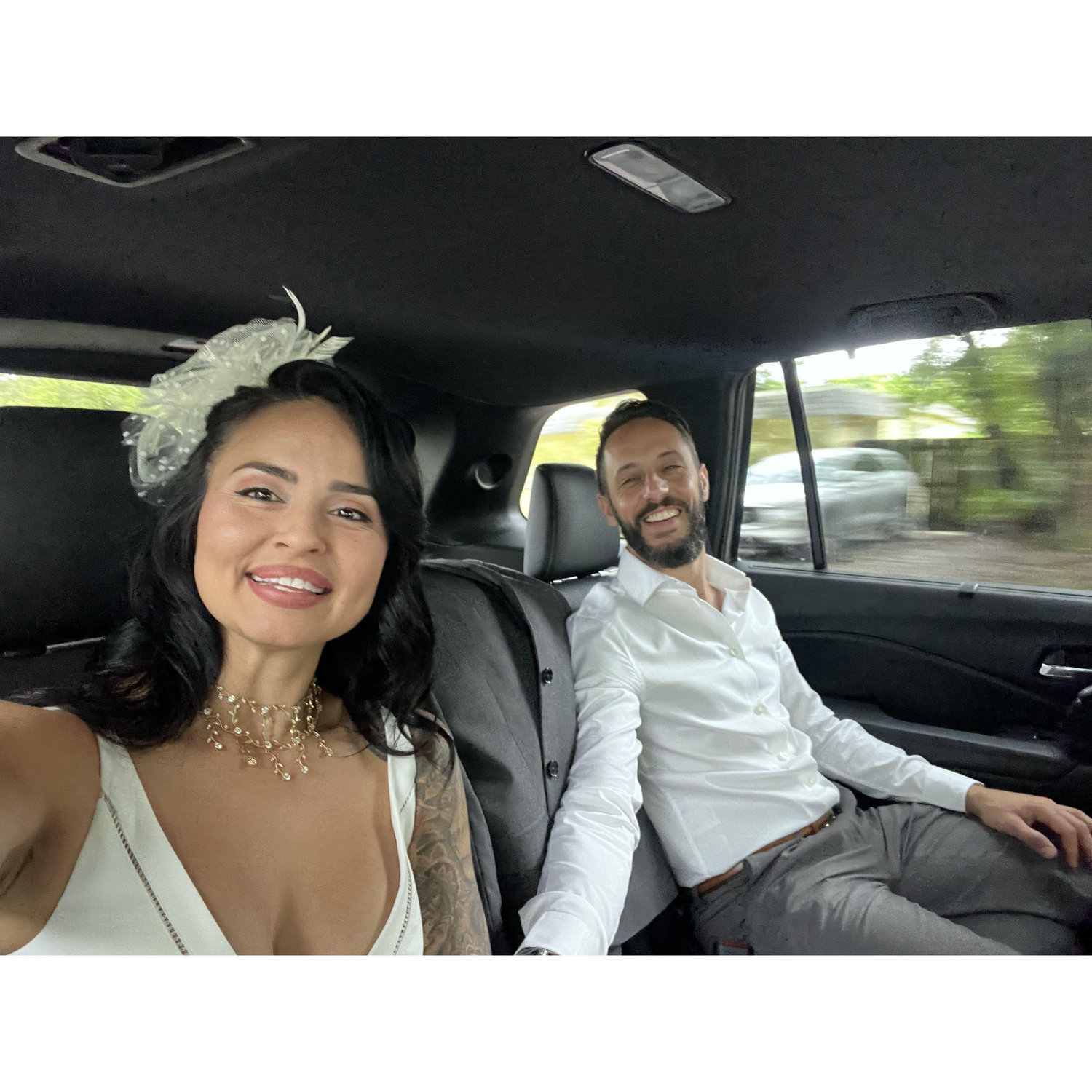 On our way to the courthouse to make our union official. I was nervous enough to vomit.