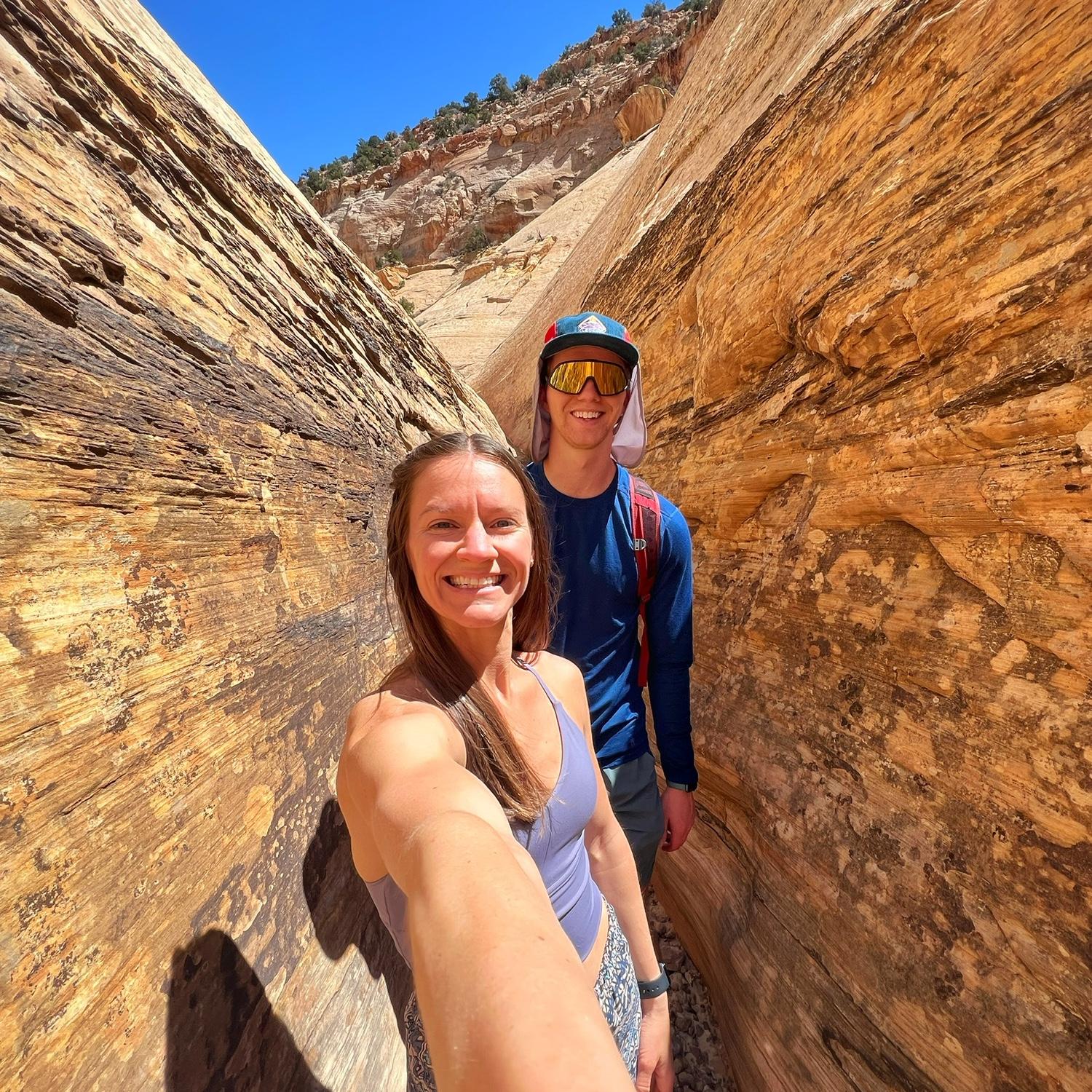 Slot canyon hike in Capitol Reef NP. Molly’s second week in Utah!
