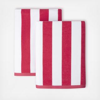 Boardwalk Cabana Stripe Beach Towel, Set of 2