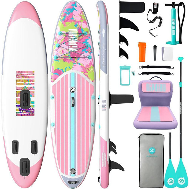 Niphean Inflatable Stand Up Paddle Board with SUP Accessories, Anti-Slip EVA Deck, 10’6’’ Inflatable Paddle Boards for Adults & Youth of All Skill Levels
