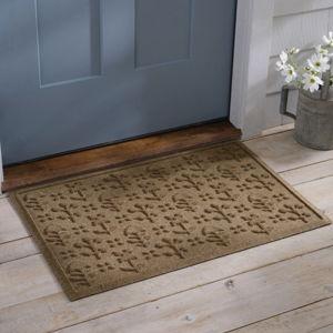 Everyspace Recycled Waterhog Doormat, Botanical Floral Camel