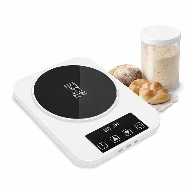 Sourdough Starter Warmer with Memory Function– 1°F Precision Temperature Control (70–100°F), Auto On/Off, 12-Hour Timer, Fits Sourdough Starter Jars Up to 40oz,Christmas gift for Home Baking Lover