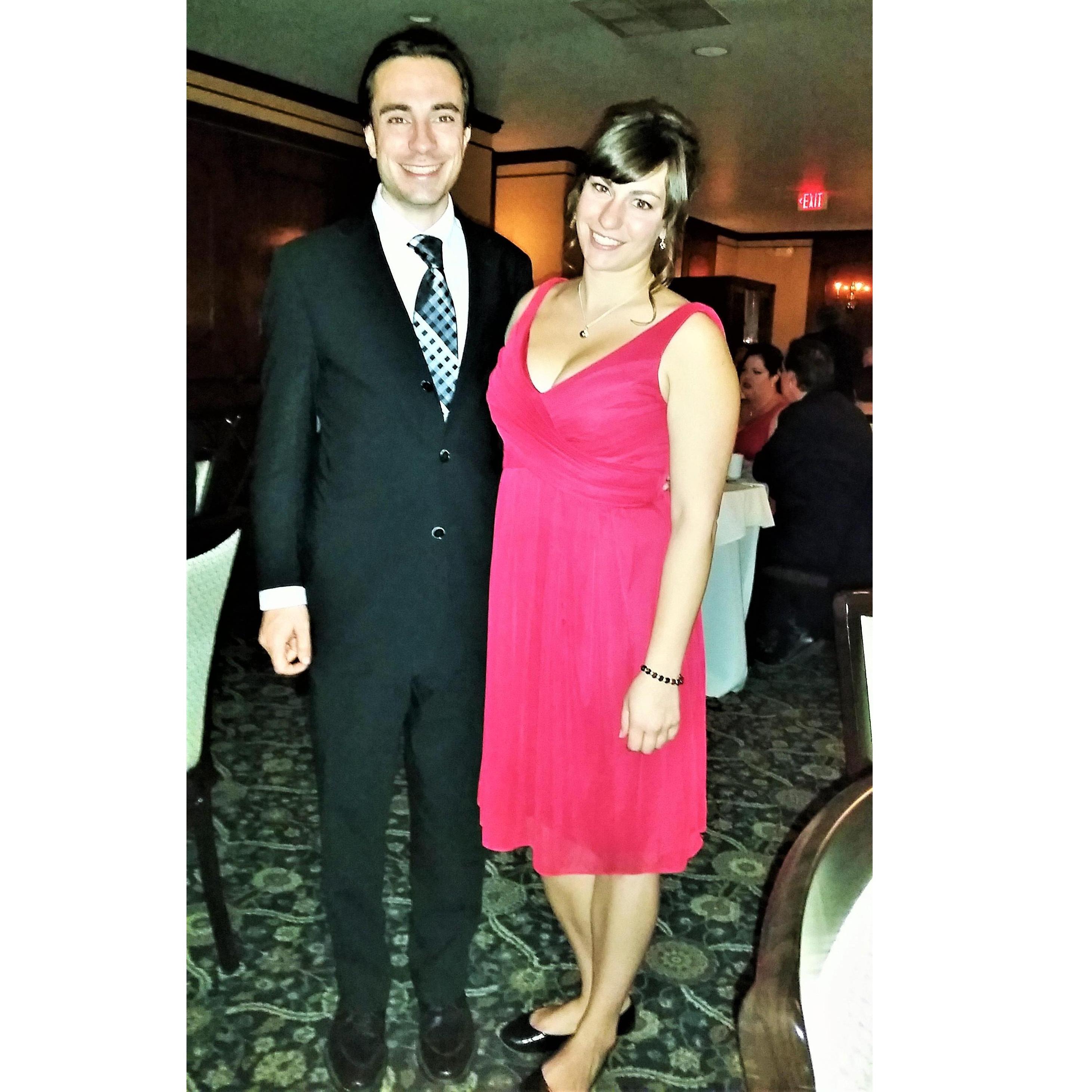 Patricia's wedding, not long after we started dating.