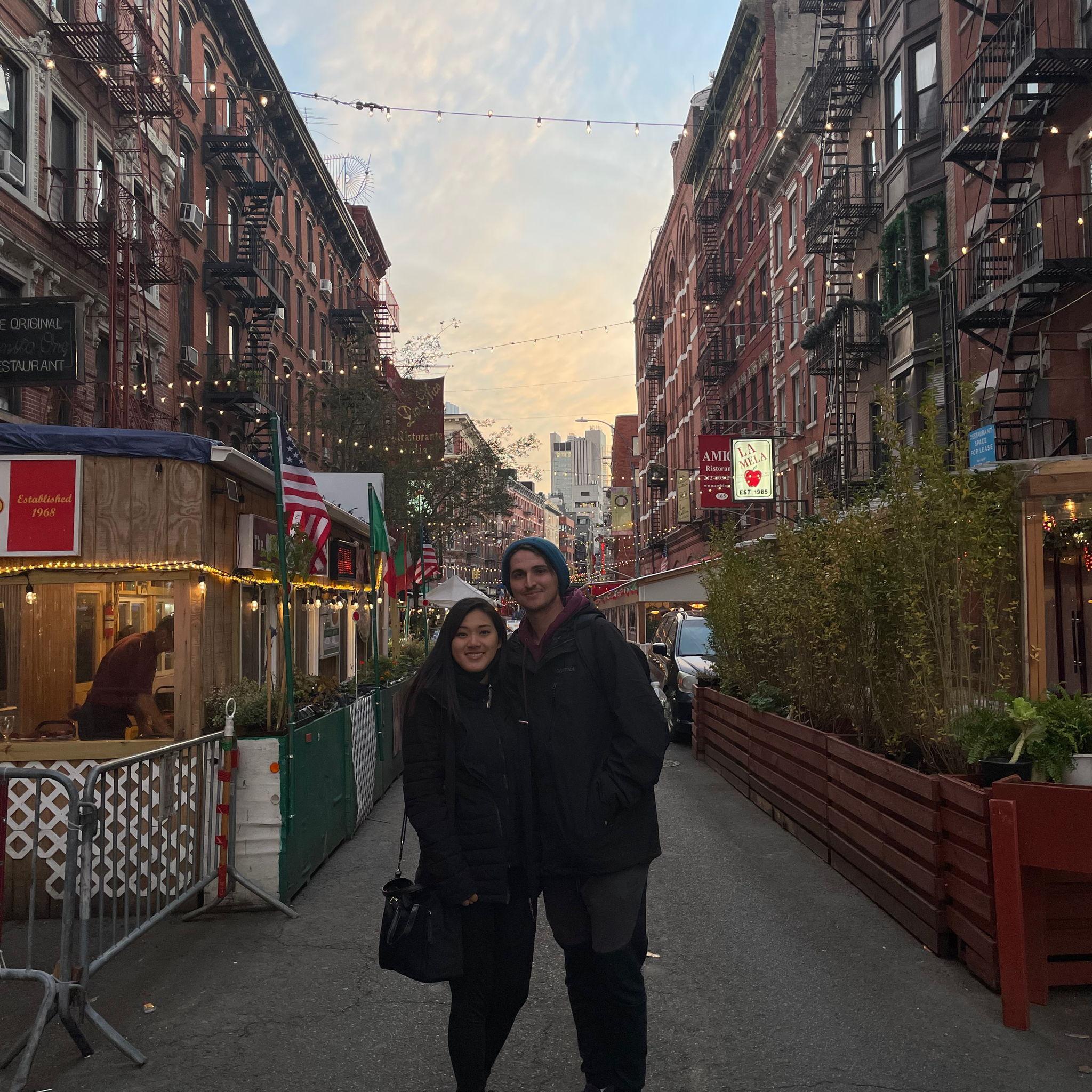 In the streets of Chinatown, New York. One of our most memorable trips.