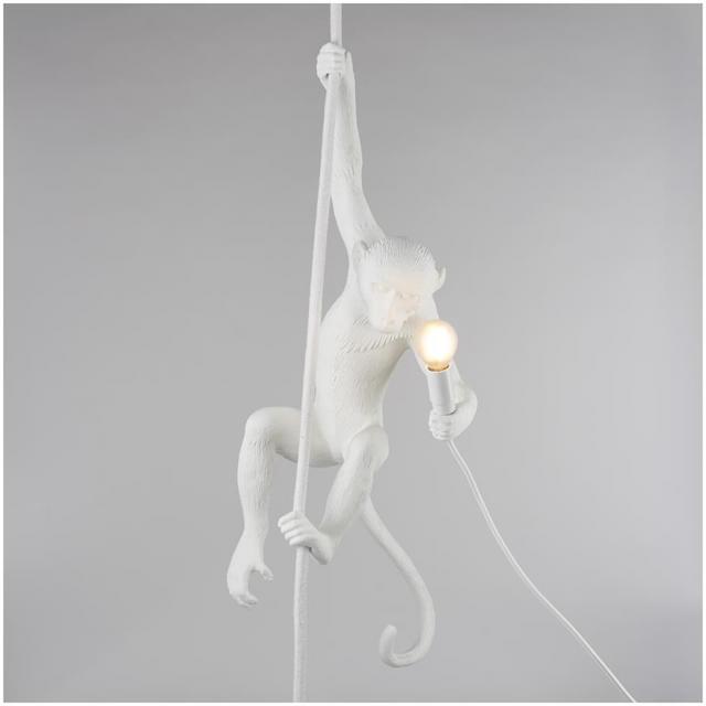 Seletti Ceiling Monkey Lamp - White