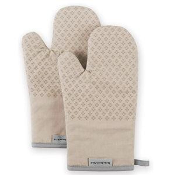 KitchenAid Asteroid Oven Mitt Set, 7"x12.5", Milkshake Tan, 2 Piece