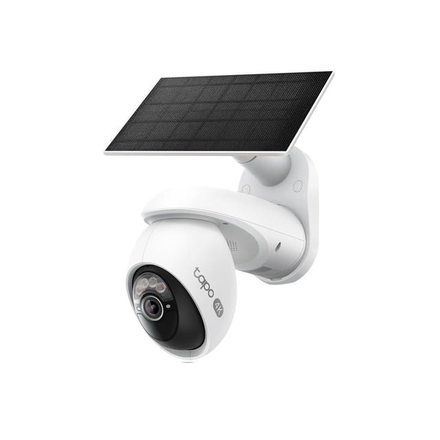Tapo 4K Outdoor Camera Wireless, Battery Camera w/Solar Panel, Pan/Tilt, 360° View, 24/7 Capture, Free Person/Vehicle Detection, Night Vision, SD/Cloud, Works w/Alexa and Google Home, VistaCam 360