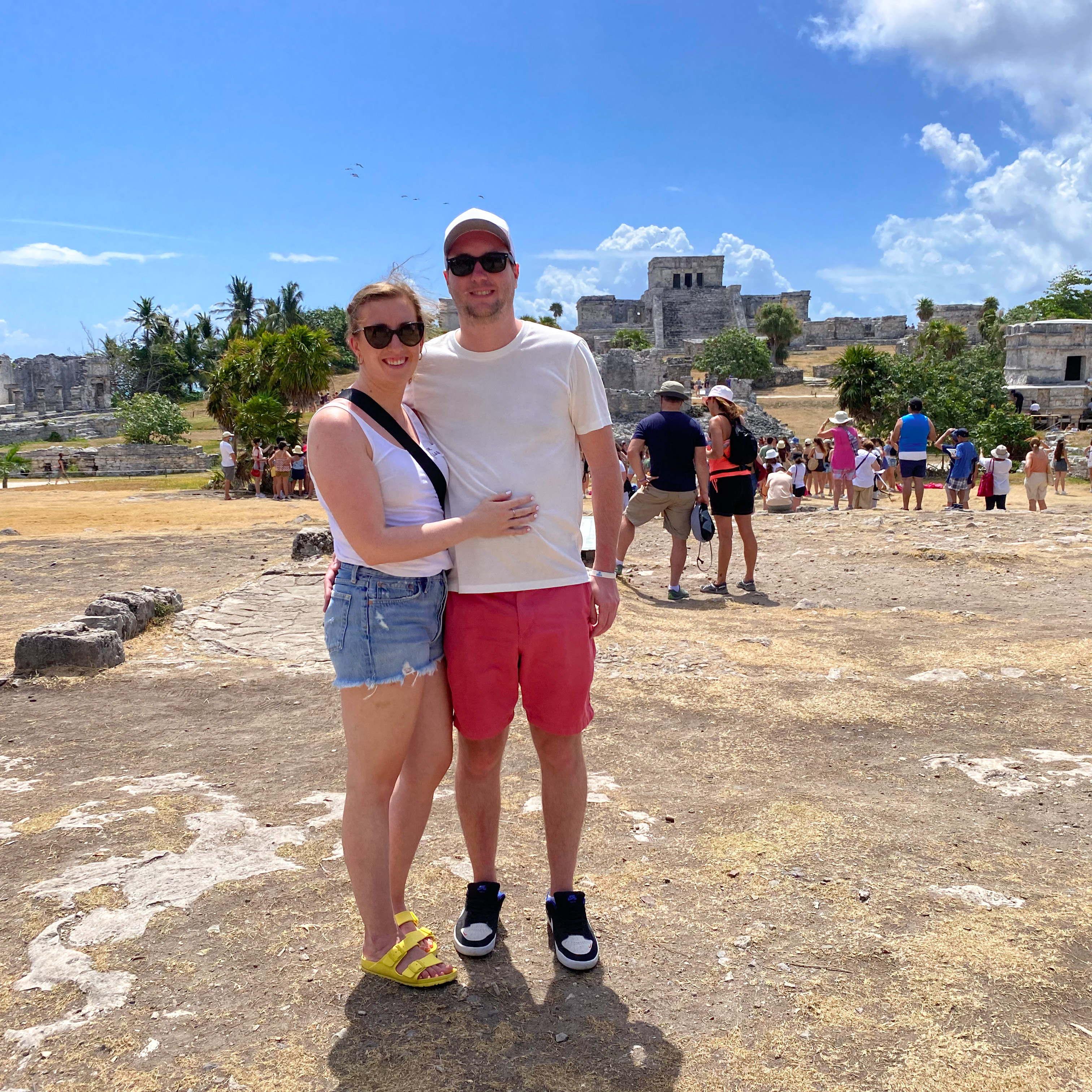 Our first trip! Mexico 2022. Here we are visiting the Tulum Ruins