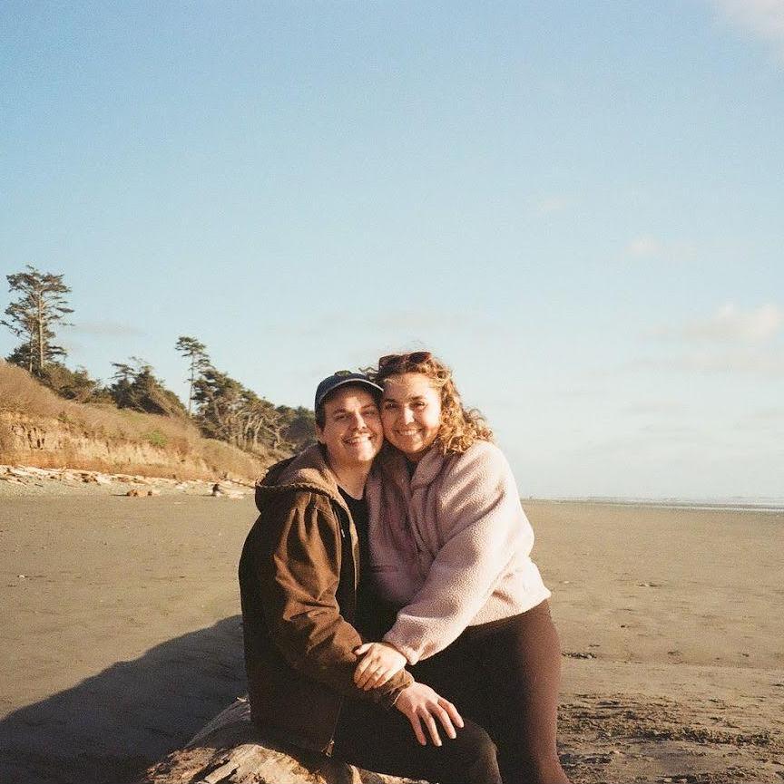 Seconds after Charli said Yes! At our favorite beach in Olympic National Park