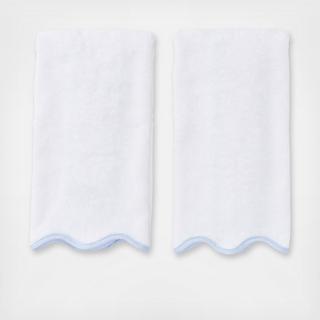 Scalloped Edge Hand Towel, Set of 2