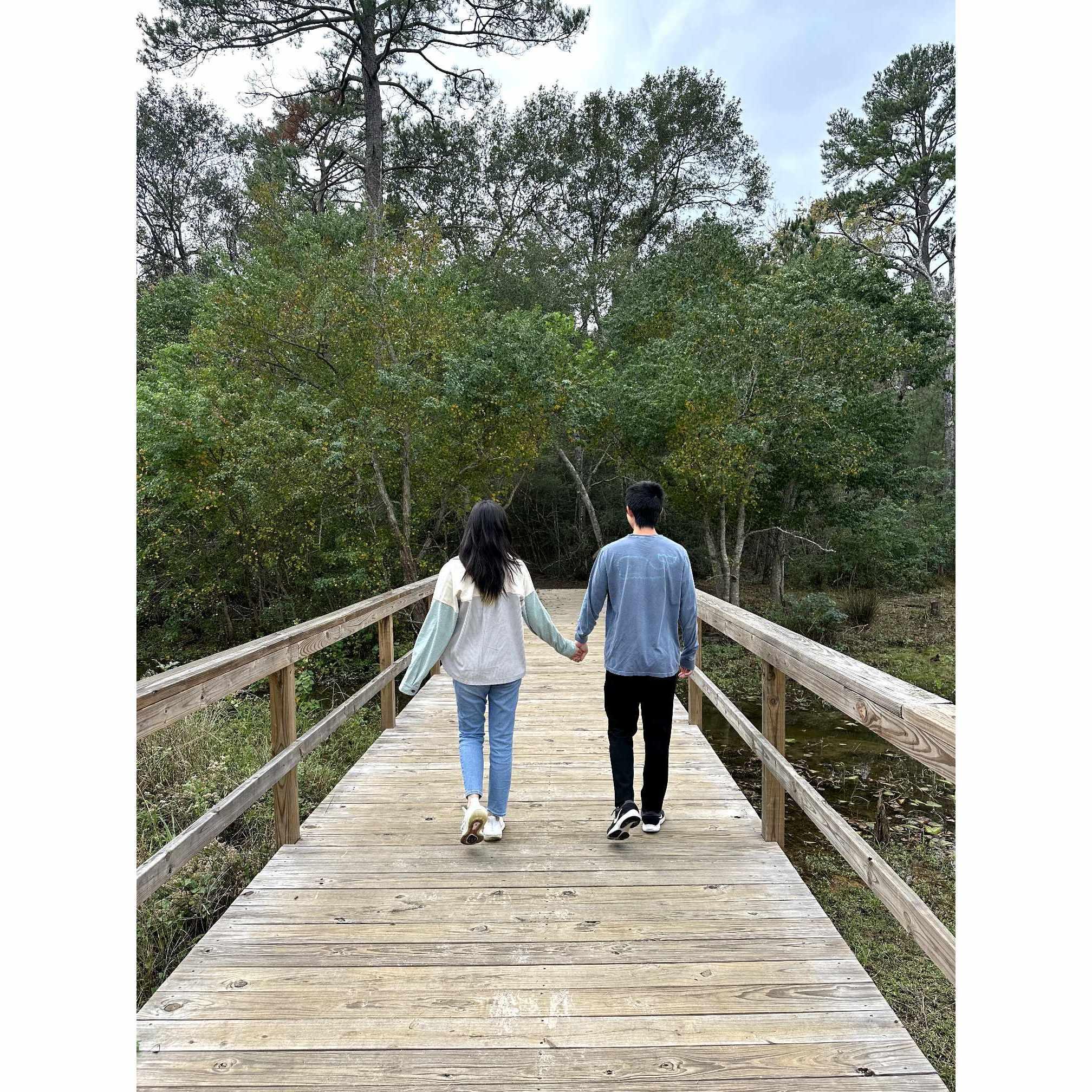 Walking forwards & backwards on a bridge