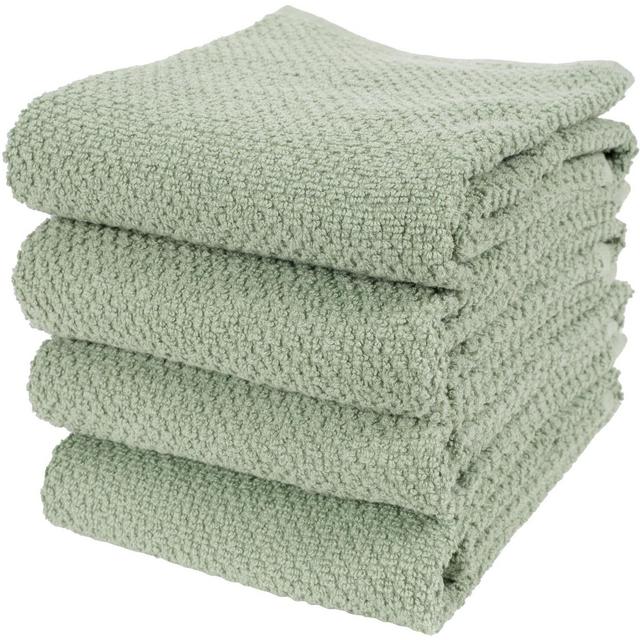 KAF Home Set of 4 Deluxe Popcorn Terry Kitchen Towels | 20 x 30 Inches | 100% Cotton Kitchen Dish Towels
