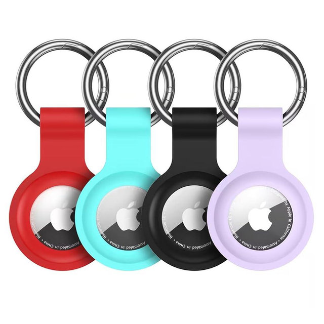 Air Tag Holder for AirTag Case Keychain,Silicone for AirTags Key Chain Ring Cases Cover Tags for Apple GPS Tracker Item Tag Finders for AirTag Accessories Air Tags-4 Pack for Apple AirTag Holder