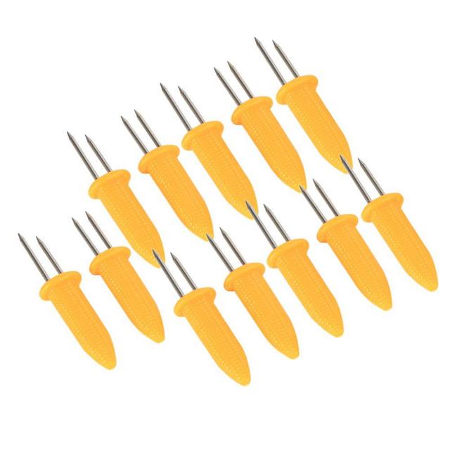 Dilwe Corn Prongs, Corn On The COB Holders,12PCS Stainless Steel BBQ Corn Holders Skewers Prongs Corn On The Cob Holders Barbecue