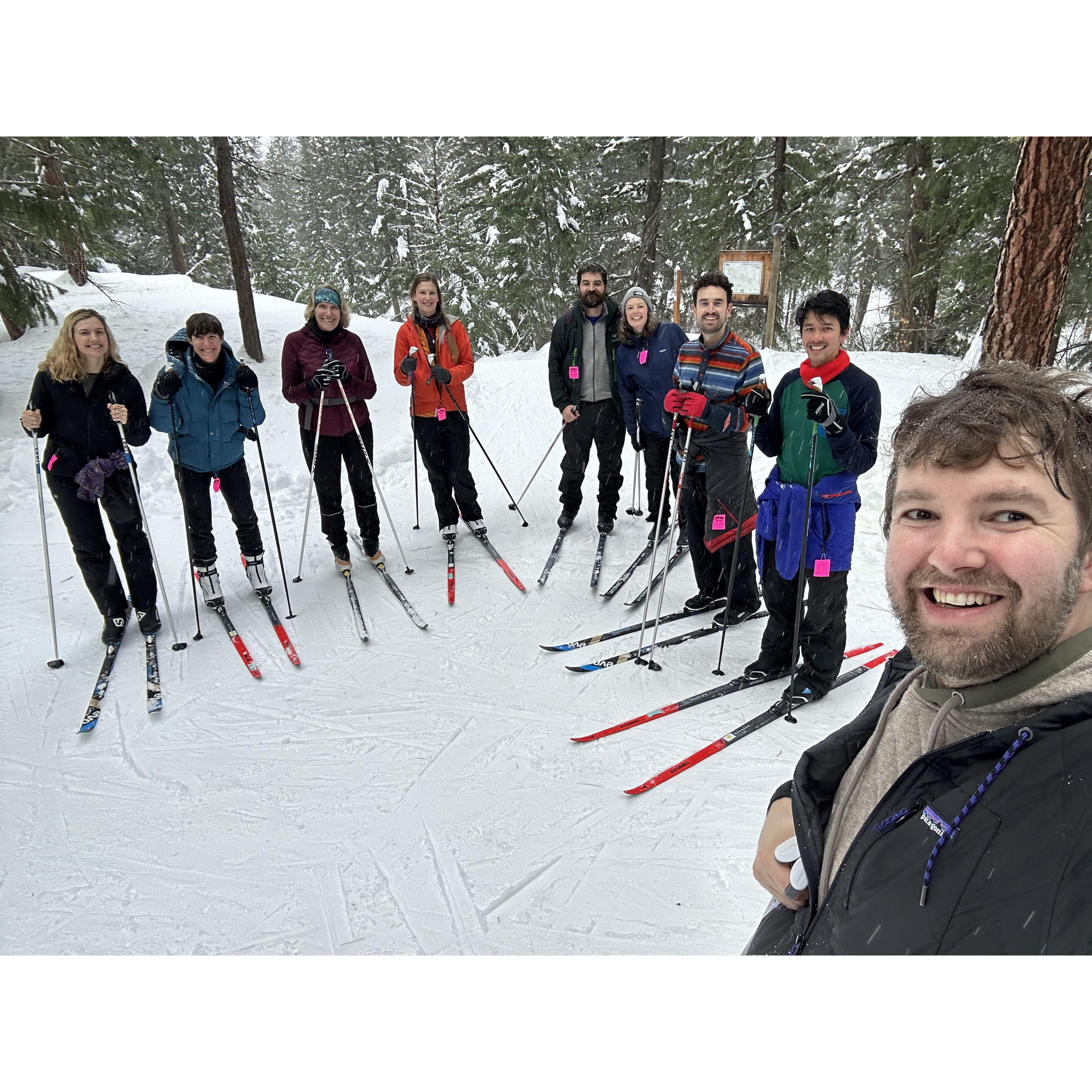 Skate skiing with the crew! Mazama, WA is a special place to Brendan's family. Caroline got to experience it a few years ago. They are excited to go back.