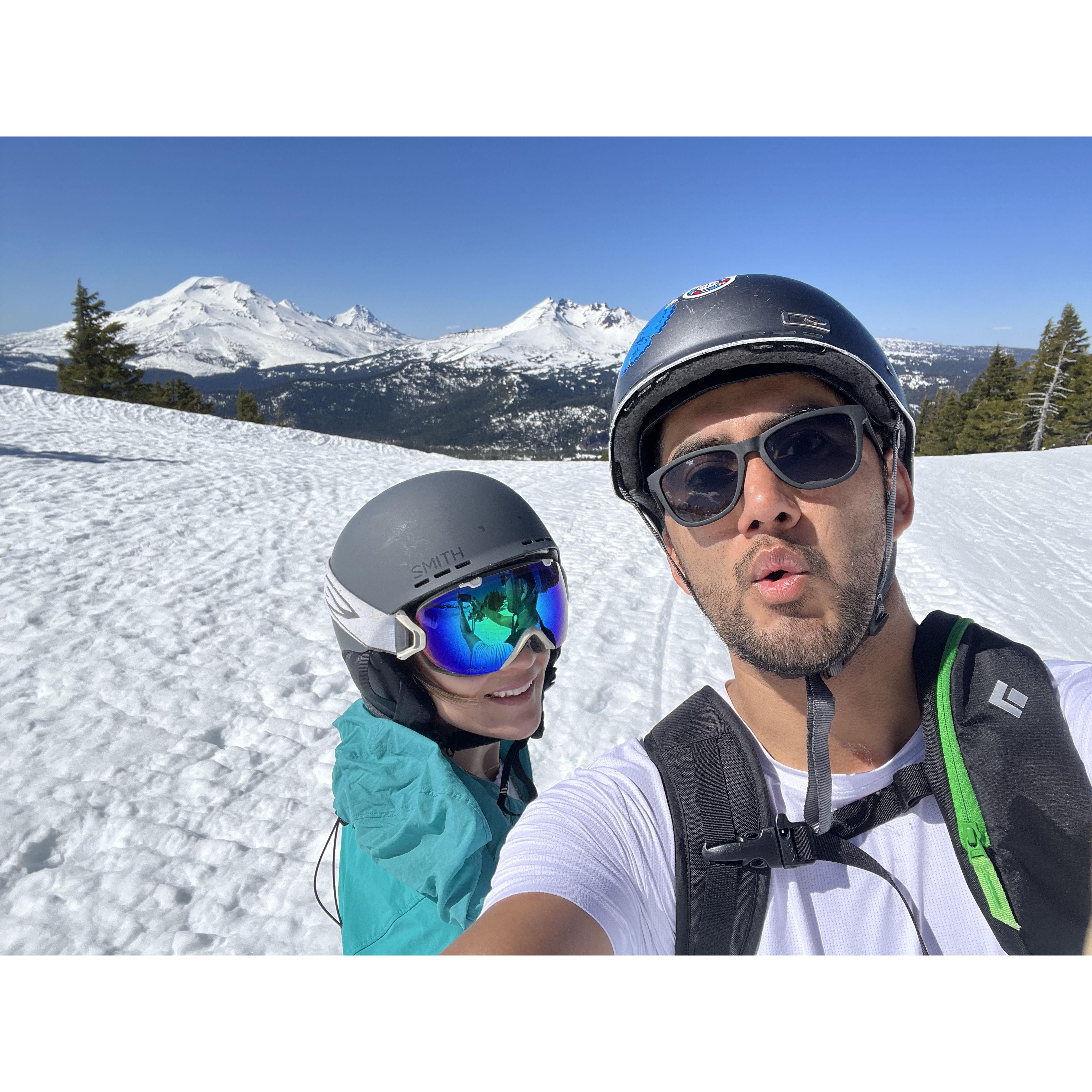 Skinning up Mt. Bachelor