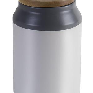 Jamie Oliver Food Storage Jar with Wooden Lid, Medium Ceramic Kitchen Container, Gray