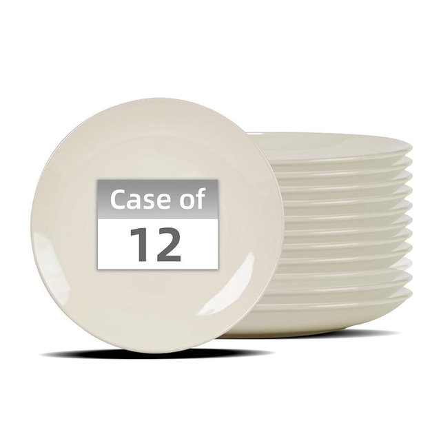 IRESTAURANT PLUS Stoneware Coupe Commercial Grade Dinnerware, Ivory, Plate 10.5", Case of 12