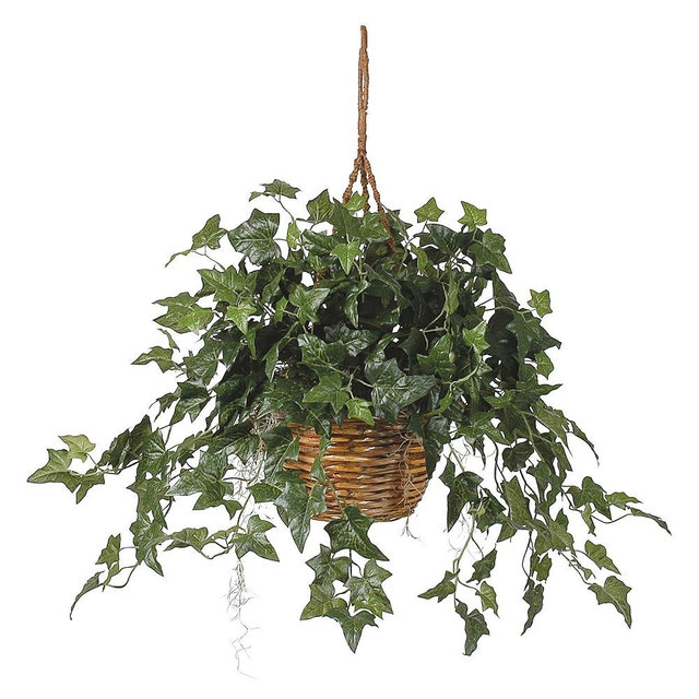 Nearly Natural English Ivy Hanging Basket, 36 in x 36 in x 26 in, Green