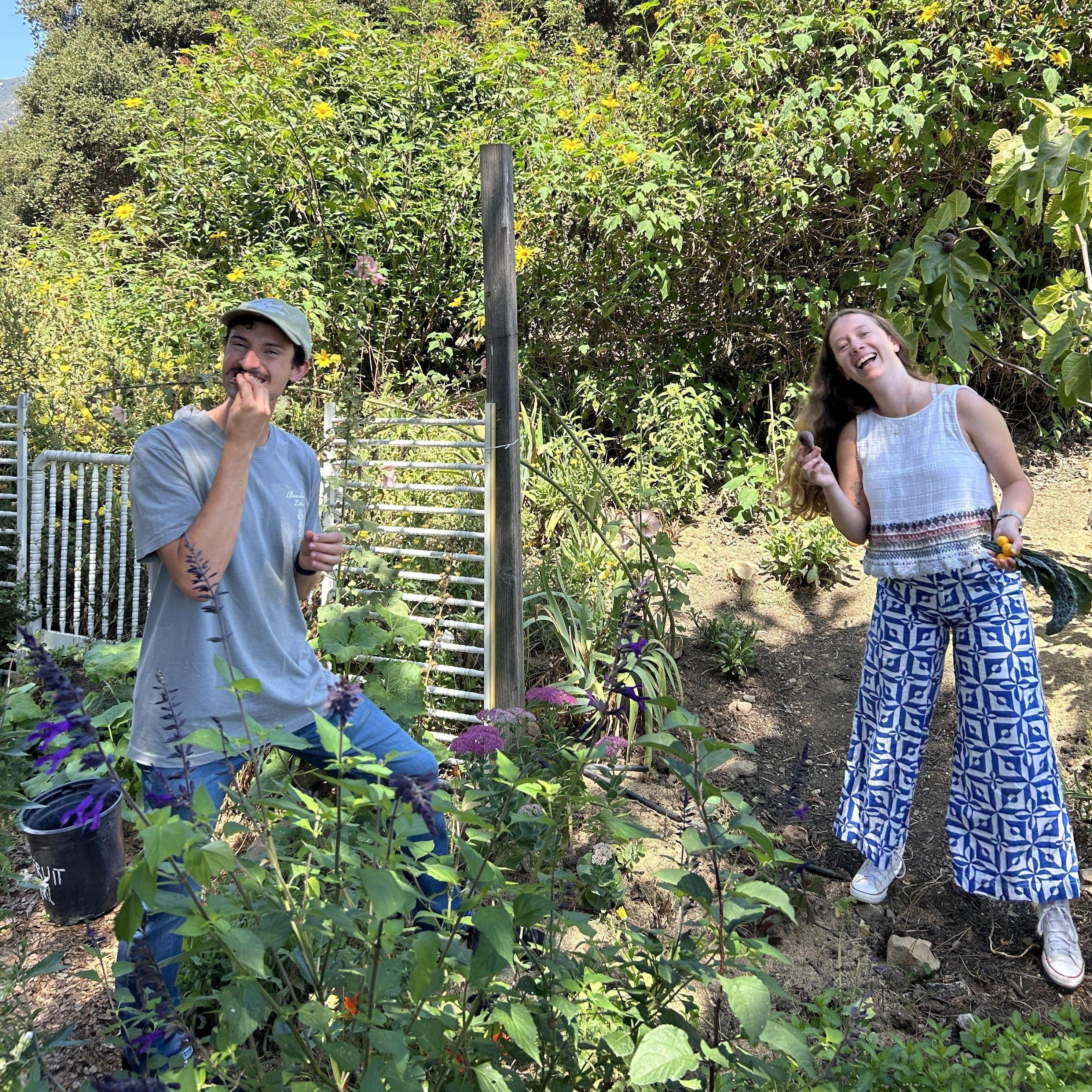 Enjoying the Westmont garden