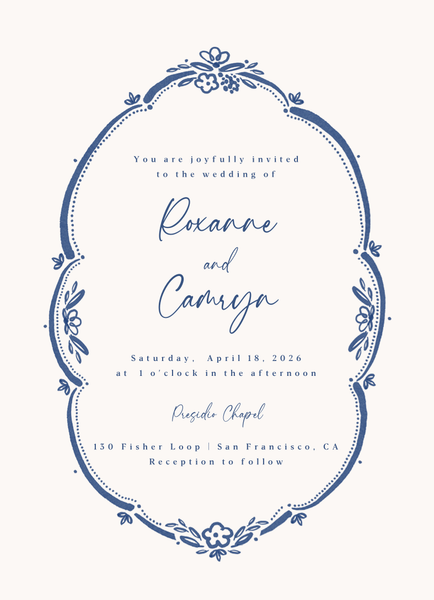 Galleria Classic | Dusty Cobalt | Zola Wedding Invitations