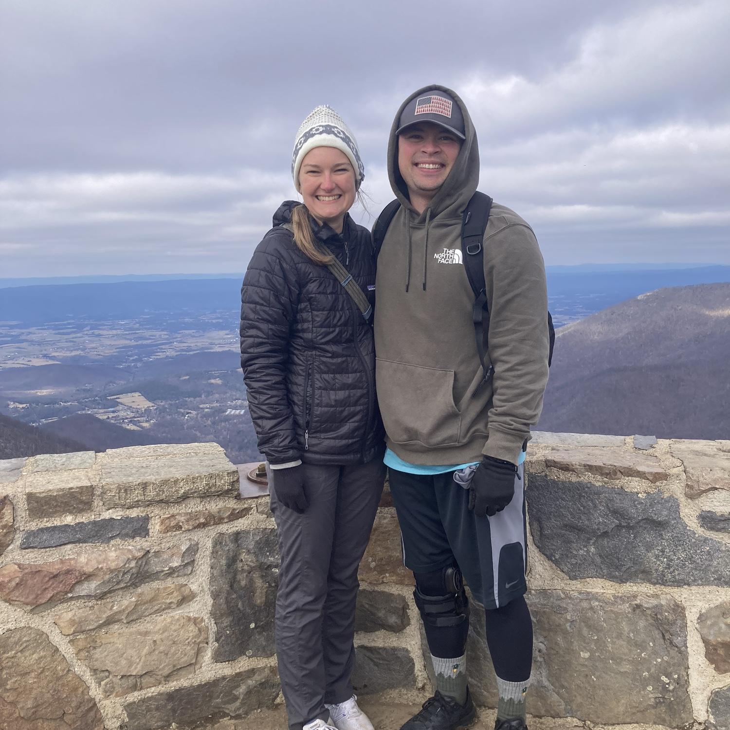 One of our first few dates…and first picture together!! An incredibly cold day and even colder day to be hiking…but so worth it!!