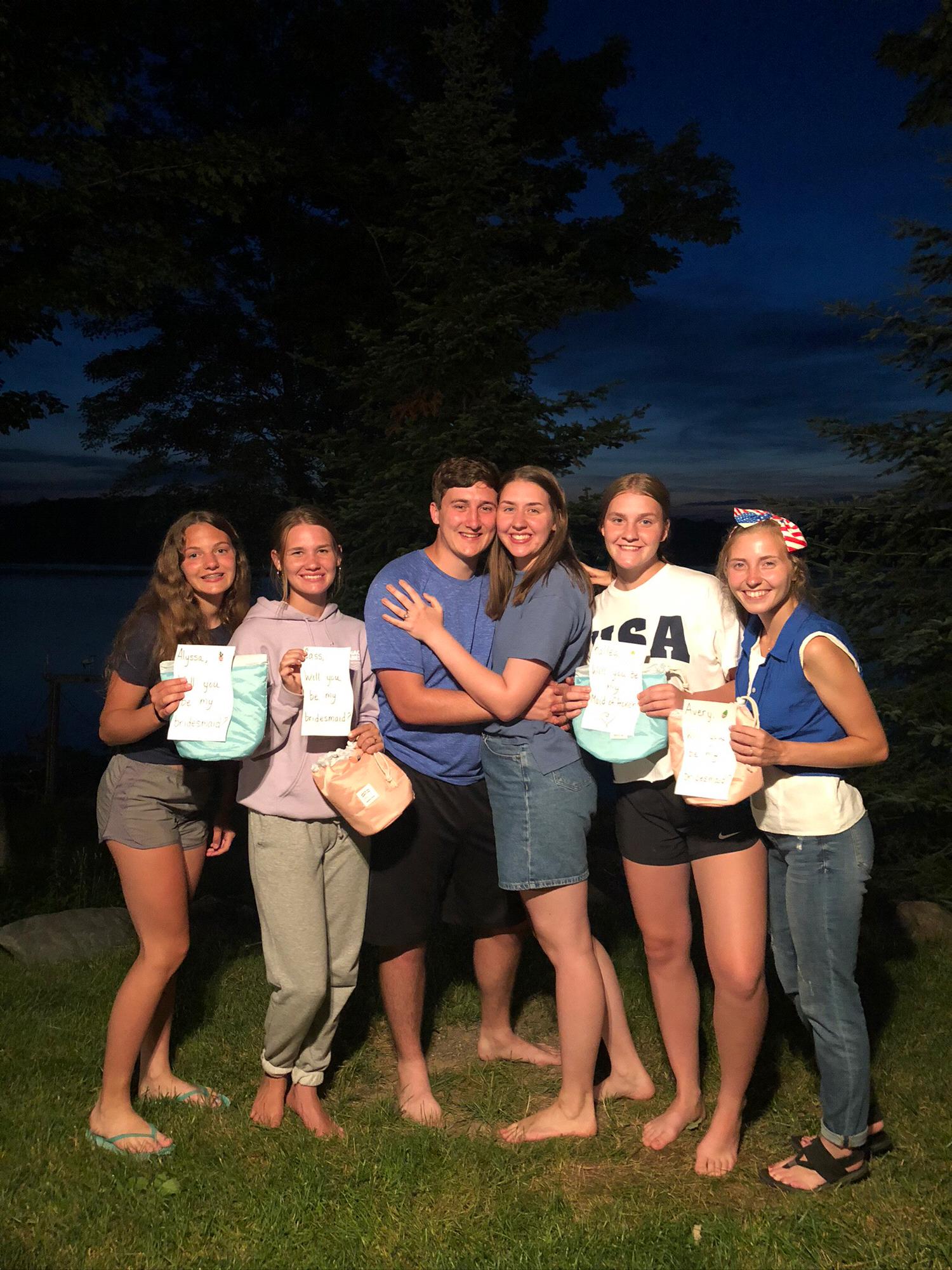 When we asked my sisters and cousins to be in our wedding party!