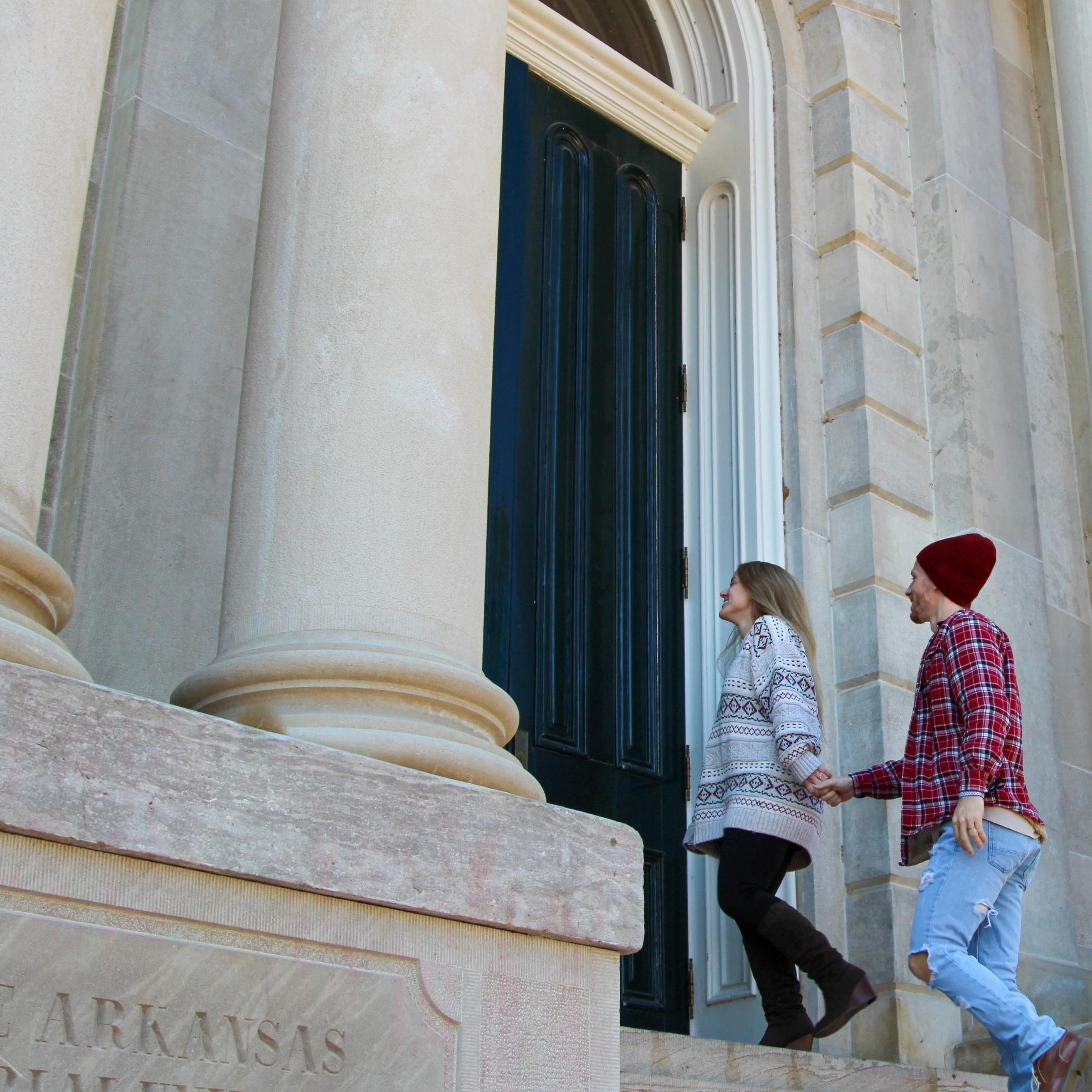 Entrance of Old Main, University of Arkansas