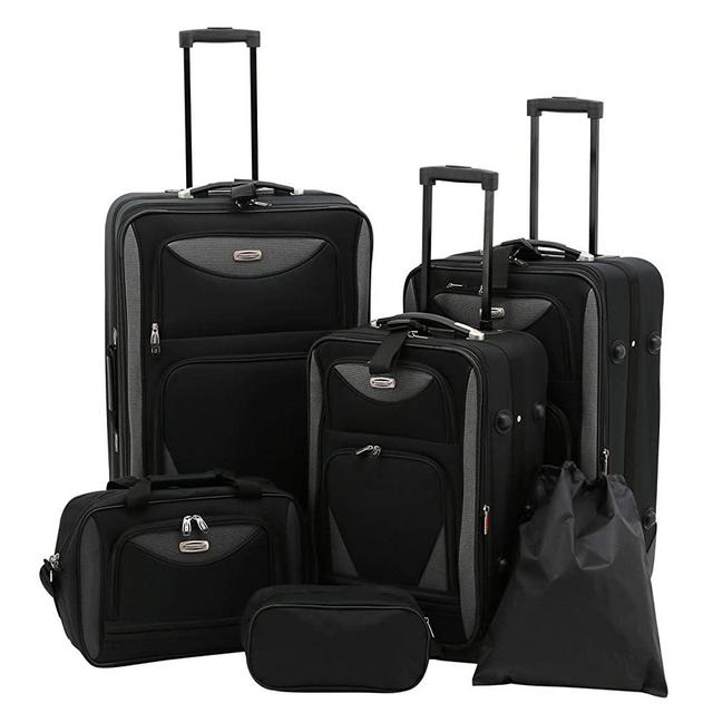 Travelers Club Skyview II Softside Luggage Set, Black, 6-Piece