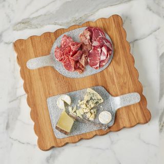 Mini Glass Oval Cheese Tray, Set of 2