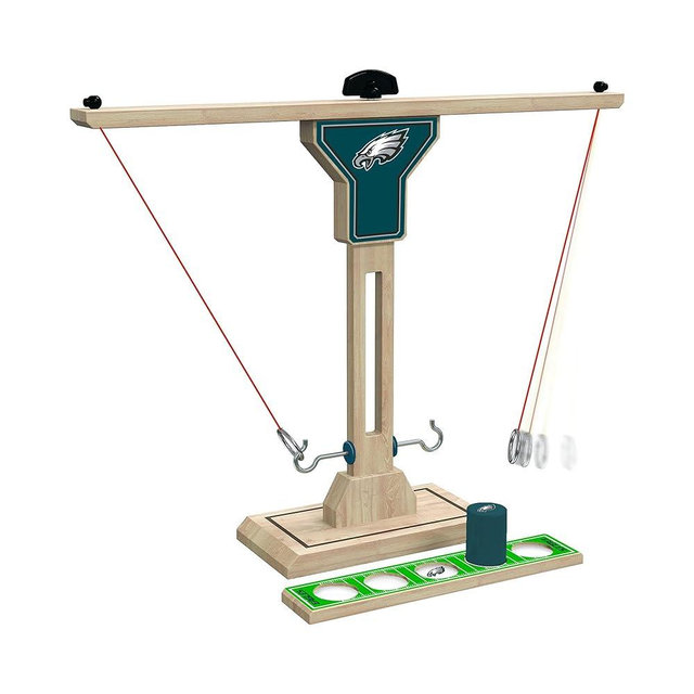 Wild Sports NFL Wooden Ring Swing Battle - Head-to-Head Ring Toss Hook & Ring Game for NFL Fans
